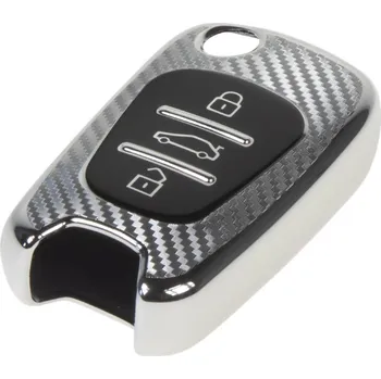 TPU obal pro klíč Hyundai/Kia, carbon stříbrný