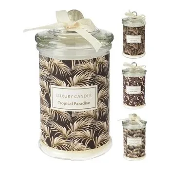 Svíčka svíčka vonná sklo pr.14cm s víčkem mix dekorů