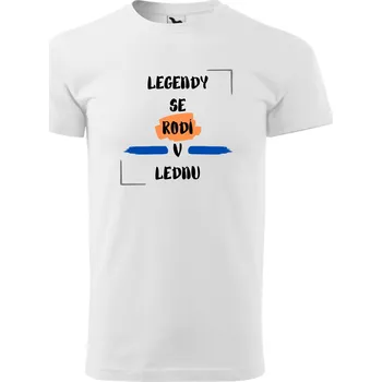 Pánské tričko Pánské tričko - Legendy se rodí v Lednu Barva: Bílá, Velikost: L
