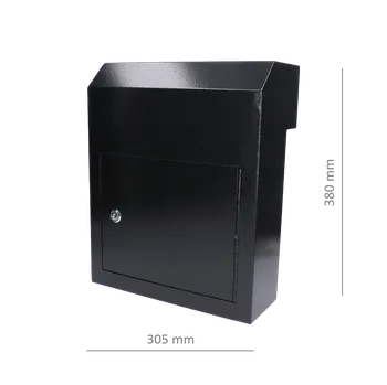 Poštovní schránka KOVIAN, s.r.o. Poštovní schránka (380x305x150mm), tloušťka 1.5mm), Max. formát listu: A4, barva: Prášková černá