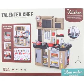 Dětská kuchyňka Kuchyňka 84 cm s doplňky na baterie a vodu