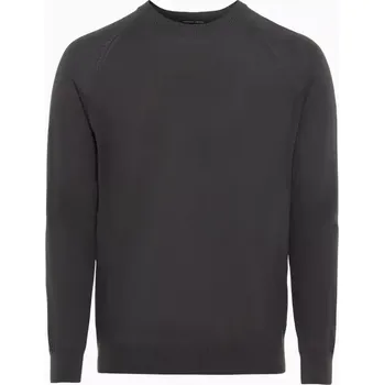 Pánský svetr PORSCHE DESIGN Crew neck pullover Svetr pulovr s kulatým výstřihem asfaltově šedá (Stylový pulovr vyrobený z vysoce kvalitní vlny Merino)