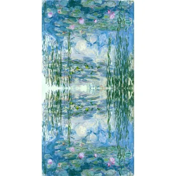 Šála Bavlissimo Šála viskóza a kašmír 180 x 70 cm s obrazem Lekníny od Clauda Moneta