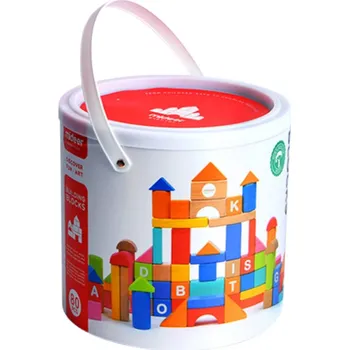 ostatní stavebnice Mideer Dřevěná stavebnice - kostky - 80 dílků