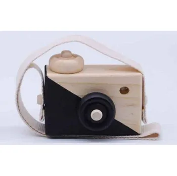 Digitální kompakt Dětský foťák | dřevěný fotoaparát - maketa - černý