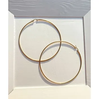 Náušnice Náušnice velké kruhy zlaté z chirurgické oceli z21050