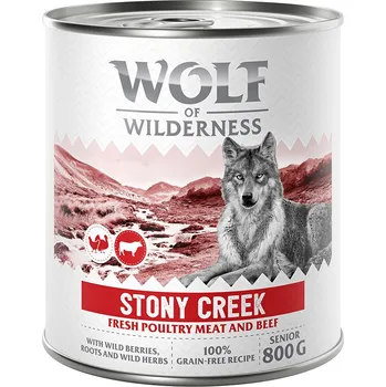 Krmivo pro psa 6x800 g Wolf of Wilderness Senior - Stony Creek - drůbež s hovězím