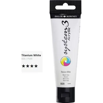 Výtvarná barva Daler & Rowney System 3 Acrylic 59ml - Titanium White 009