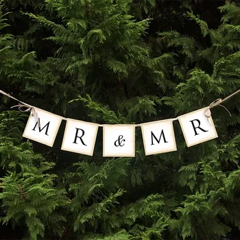 Svatební dekorace PartyDeco Banner svatební MR & MR, 64 cm