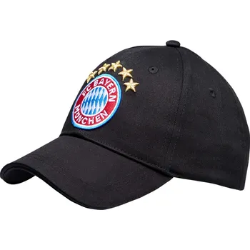 Kšiltovka FC BAYERN MNICHOV Dětská Kšiltovka FC Bayern Mnichov. Černá. 5 hvězd. Bavlna. Vel. 55
