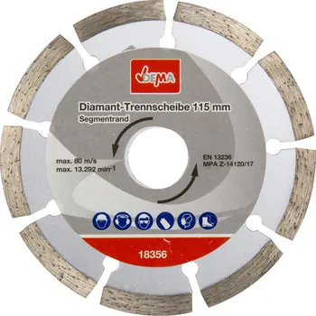 Řezný kotouč DEMA Diamantový řezný kotouč segmentový 115 mm DDT115S