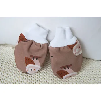 Rukavice AMÁLKA Zateplené rukavičky bez palečku, sovičky Velikost: 56-68