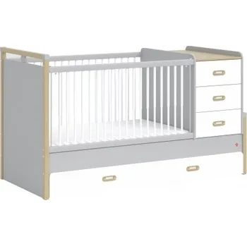 Dětská postýlka Dětská rostoucí postýlka 80x180 Simba - šedá/bílá/dub