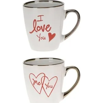 Kameninový hrnek se srdcem 2 ks