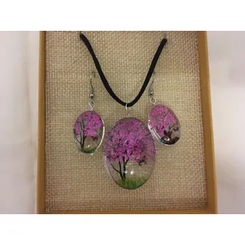 Souprava šperků Sada šperků s motivem tmavě růžového stromu – elegance inspirovaná přírodou