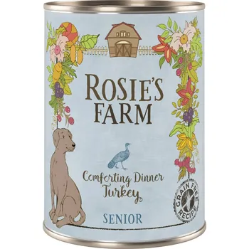 Krmivo pro psa 24x400g Výhodné balení Rosie's Farm Senior - Krocan