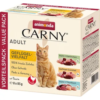 Krmivo pro kočku 24x85g animonda Carny Pouch - drůbeží mix (3 druhy)