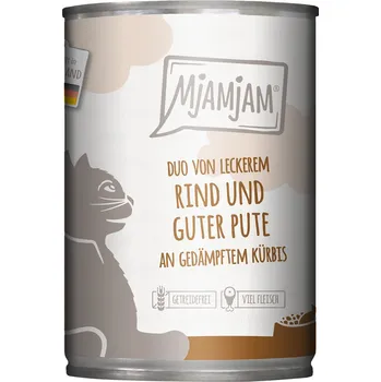 Krmivo pro kočku 6x400g MjAMjAM Duo - hovězí a krůtí s dýní