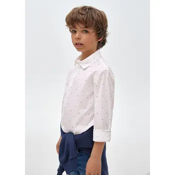Chlapecké oblečení Chlapecká košile Mayoral bílá s jemným vzorkem 7187