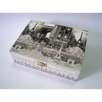 Dárková krabička Dřevěná krabička - 6 přihrádek - Paris