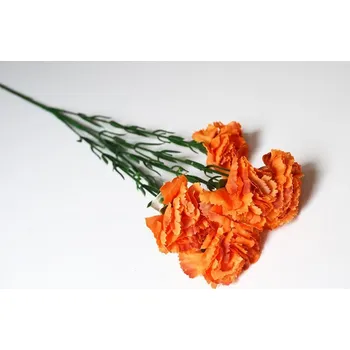 umělá květina Karafiát mini, 5 květů, 50 cm, oranžová