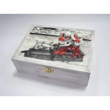 Dárková krabička Dřevěná krabička - 6 přihrádek - Dvojčata