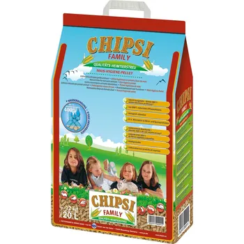 Podestýlka pro hlodavce 2x20 l Chipsi Family hygienická podestýlka z kukuřičných pelet