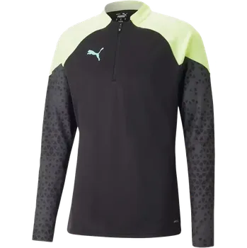 Pánská mikina Pánská tréninková mikina Puma individualCUP 1/4 Zip limetkově-černá