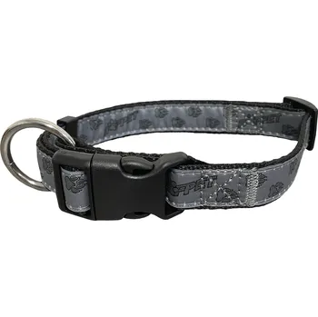 Obojek pro psa BAFPET Popruhové obojky TLAPKY BAF Barva: Šedá, Rozměr: 20mm x 38-60cm 18101TB