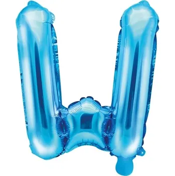 Balónek PartyDeco Fóliové písmeno W modré, 35 cm