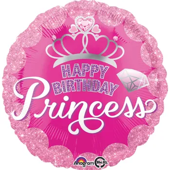 Balónek Amscan / Reithmüller Balonek fóliový Happy Birthday Princess, 43 cm