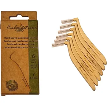 Mezizubní kartáček CURANATURA Bambusový mezizubní kartáček C 0,8 mm 6 ks hnědý