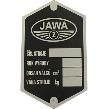 Motor pro motocykl Štítek rámu Jawa 250 Kyvačka půlbuben