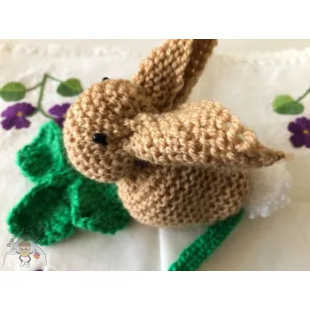 Velikonoční dekorace Dubový skřítek Pletený zajíček se čtyřlístkem
