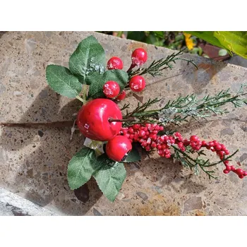 Zahradní dekorace Zápich s červenými plody 25 cm