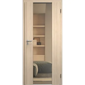 Interiérové dveře SAPELI HARMONIE KOMFORT M40 - CPL LAMINÁT - OTOČNÉ DVEŘE VČ. ZÁRUBNĚ - jasan Průchozí šířka (cm): 90, Průchozí výška (cm): 197, Typ skla: Planibel bronz