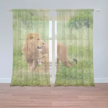 Záclona Záclony Lev a lvice: 2 ks - 150x250 cm - Sablio