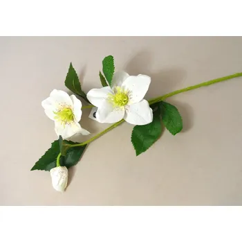 umělá květina Čemeřice 3 květy 53 cm bílá