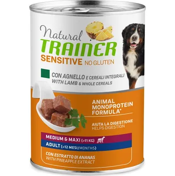 Krmivo pro psa 24x400g Sensitive No Gluten Adult jehněčí a celozrnné obiloviny Natural Trainer Wet Dog Food