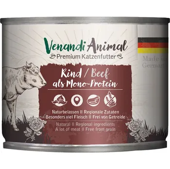 Krmivo pro kočku 6x200g Venandi Animal Monoprotein - hovězí