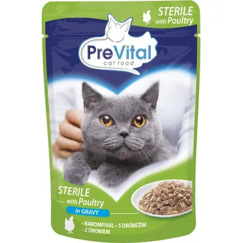 Krmivo pro kočku PreVital Adult Sterile with Poultry in Gravy kapsička 100 g
