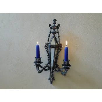 Svícen NÁSTĚNNÝ SVÍCEN DVOUPLAMENNÝ - STŘÍBRNÝ