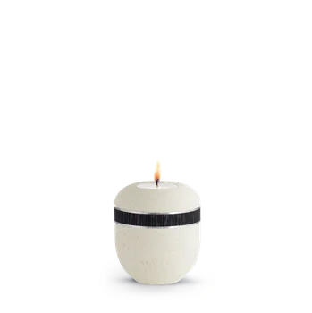 Smuteční dekorace Keramická miniurna Rock Creme - Černý pásek
