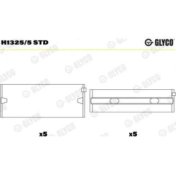 Kliková hřídel Hlavní ložiska klikového hřídele GLYCO H1325/5 STD