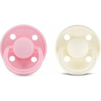 Dudlíky Rebael z přírodního kaučuku 2 ks - Sweet Pink/Champagne 0-6 měsíců (velikost 1)