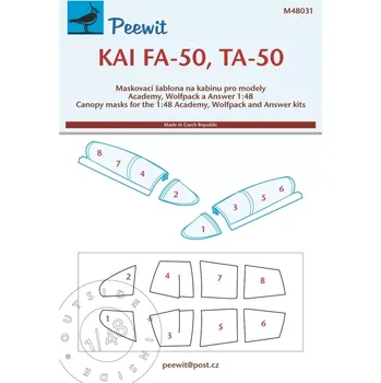 Plastikový model Peewit 1/48 Canopy mask KAI FA-50, TA-50 (ACAD/WOLFP.)