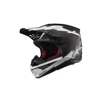Helma na motorku Mx Helma Alpinestars Supertech M10 Ampress Helmet Black / White Matte, Velikost S (55-56cm)