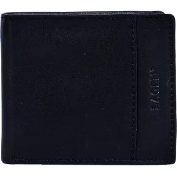 Módní doplněk Pánská malá černá kožená peněženka LN-8697 Black
