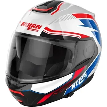 Helma na motorku NOLAN přilba N100-6 Surveyor white/blue/red/black - L