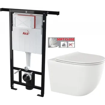 WC sada Předstěnový instalační systém bez tlačítka + WC INVENA TINOS + SEDÁTKO AM102/1120 X NO1